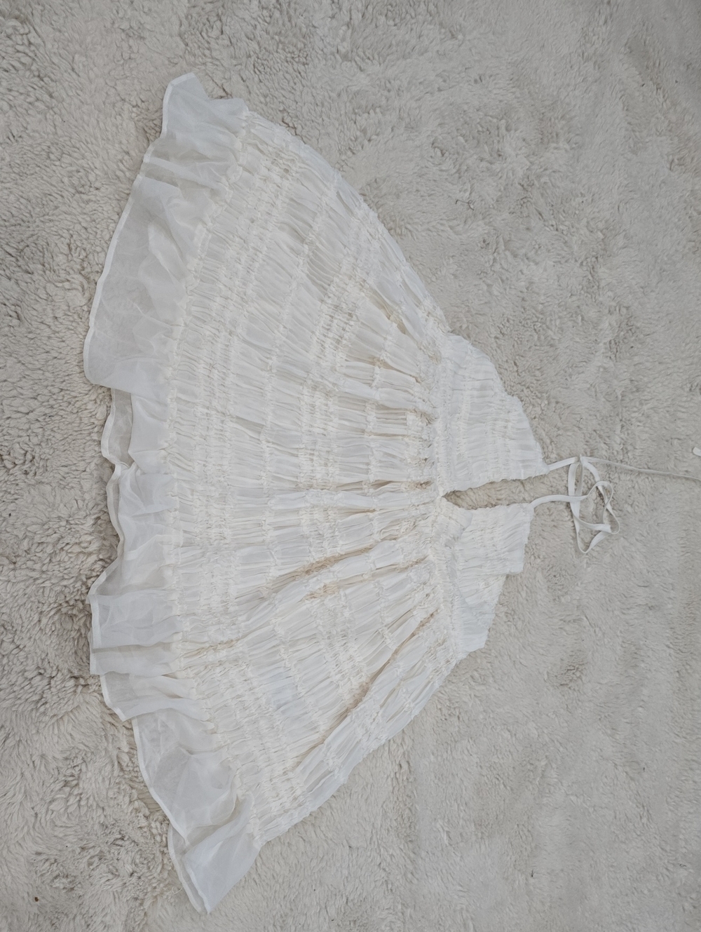 Kimchi Blue White Halter Smocked Circle Top